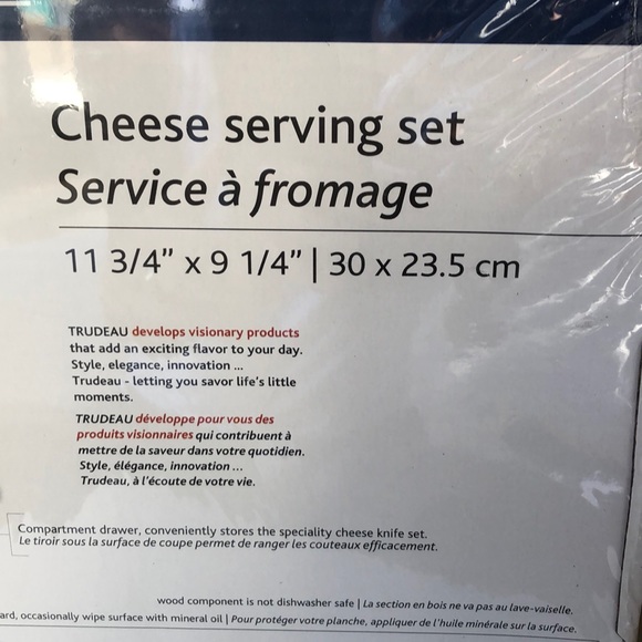 🆕 Trudeau Cheese Serving Set Bamboo Sealed - Picture 4 of 8